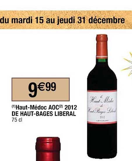 haut-médoc aoc 2012 de haut-bages liberal