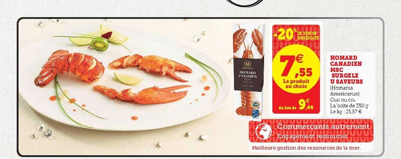 Homard Canadien Msc Surgelé U Saveurs