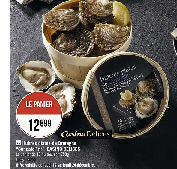 huîtres plates de bretagne "cancale" n° casino délices