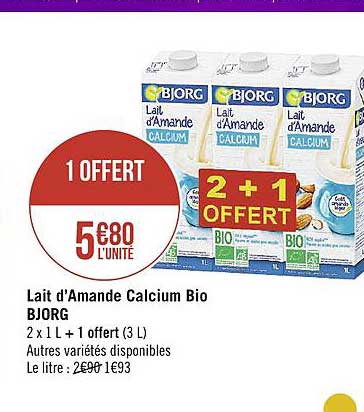 lait d'amande calcium bio bjorg