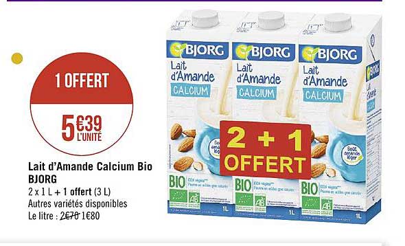 lait d'amande calcium bio bjorg