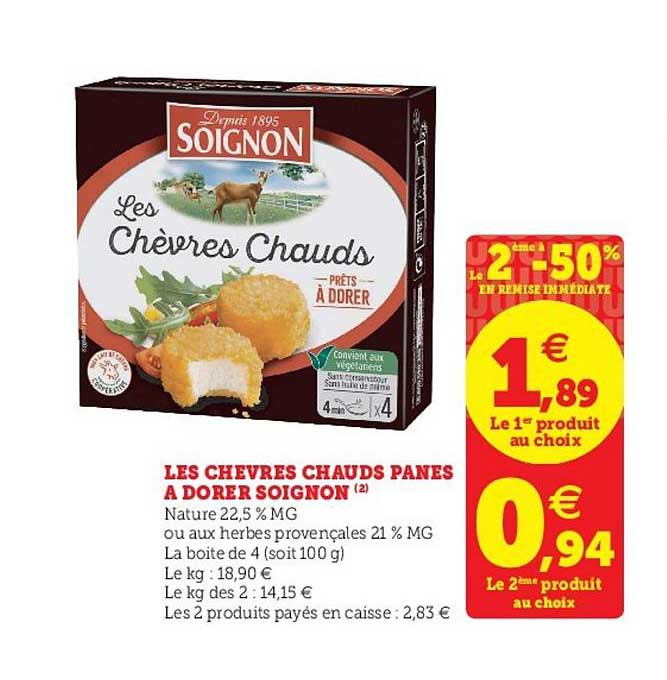 les chèvres chauds panés à dorer soignon