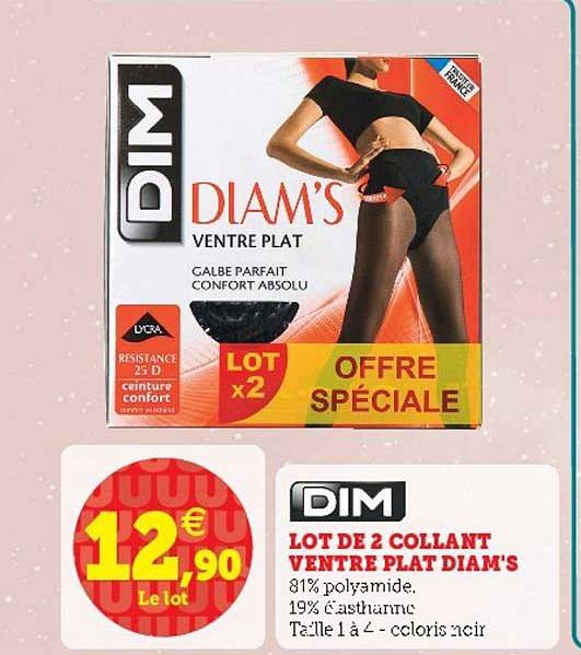 lot de 2 collant ventre plat diam's dim