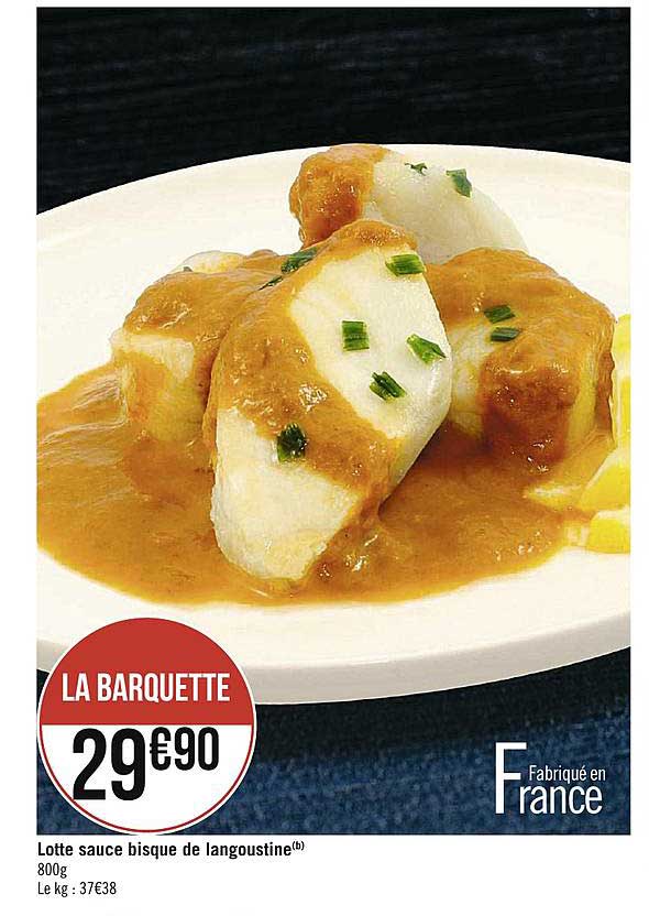 lotte sauce bisque de langoustine