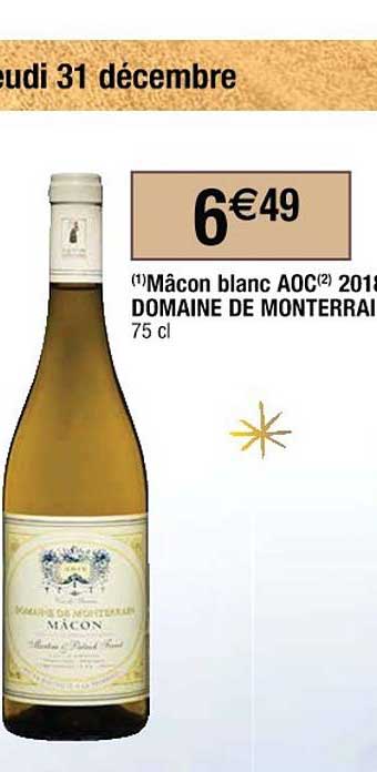mâcon blanc aoc  domaine de monterrain