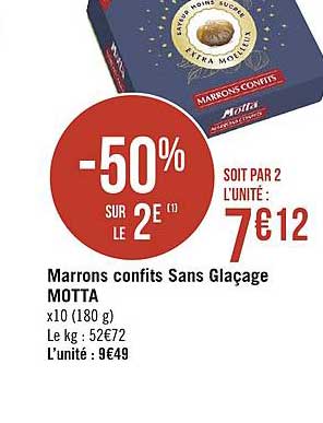 Marrons Confits Sans Glaçage Motta