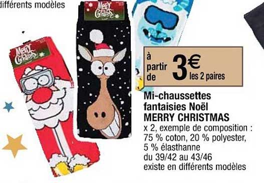 Mi Chaussettes Fantaisies Noël Merry Christmas