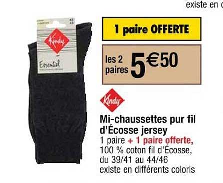 mi chaussettes pur fil d'écosse jersey kindy