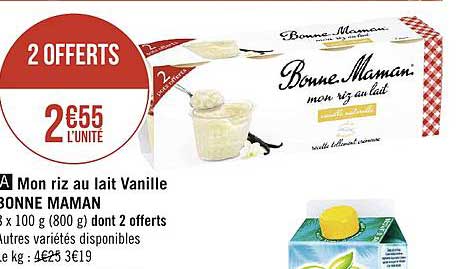 mon riz au lait vanille bonne maman