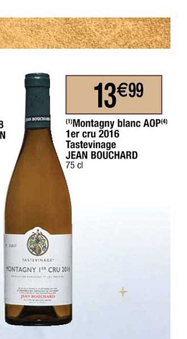 montagny blanc aop 1er cru 2016 tastevinage jean bouchard