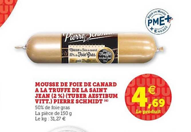 mousse de foie de canard à la truffe de la saint jean (2%) (tuber aestibum vitt.) pierre schmidt