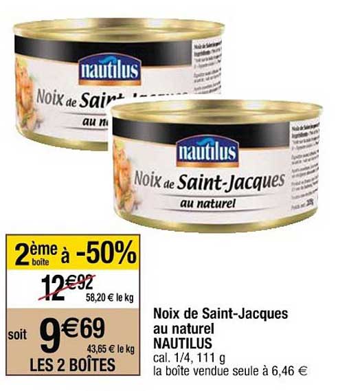 noix de saint-jacques au naturel nautilus