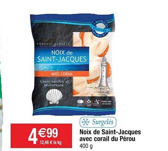 noix de saint jacques avec corail du pérou