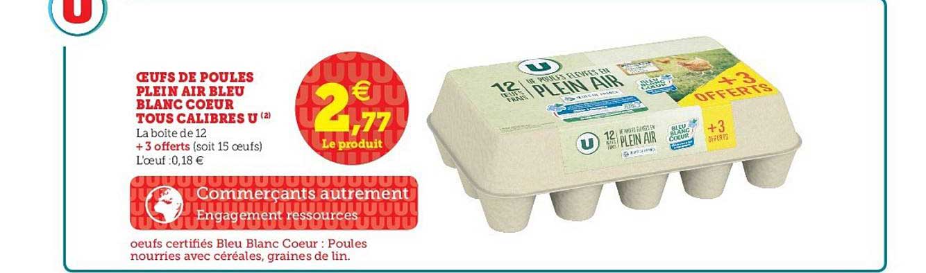 œufs de poules plein air bleu blanc cœur tous calibres u