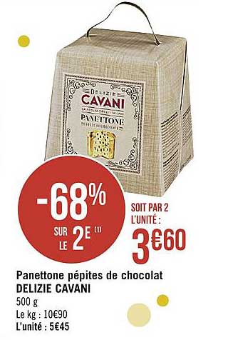 panettone pépites de chocolat delizie cavani