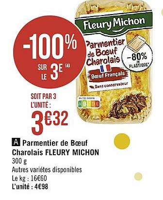 parmentier de bœuf charolais fleury michon