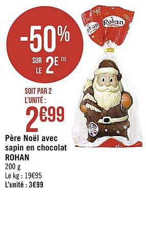 père noël avec sapin en chocolat rohan