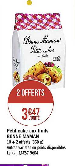 petit cake aux fruits bonne maman