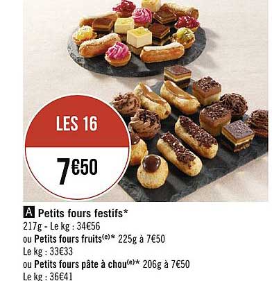 petits fours festifs ou petits fours fruits, ou petits fours pâte à chou