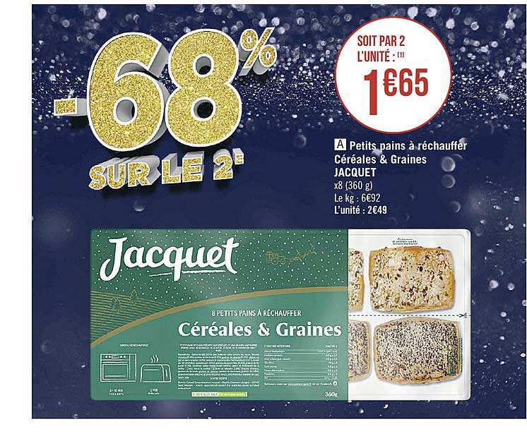 petits pains à réchauffer céréales & graines jacquet