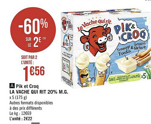 pik et croq la vache qui rit 20% m.g.
