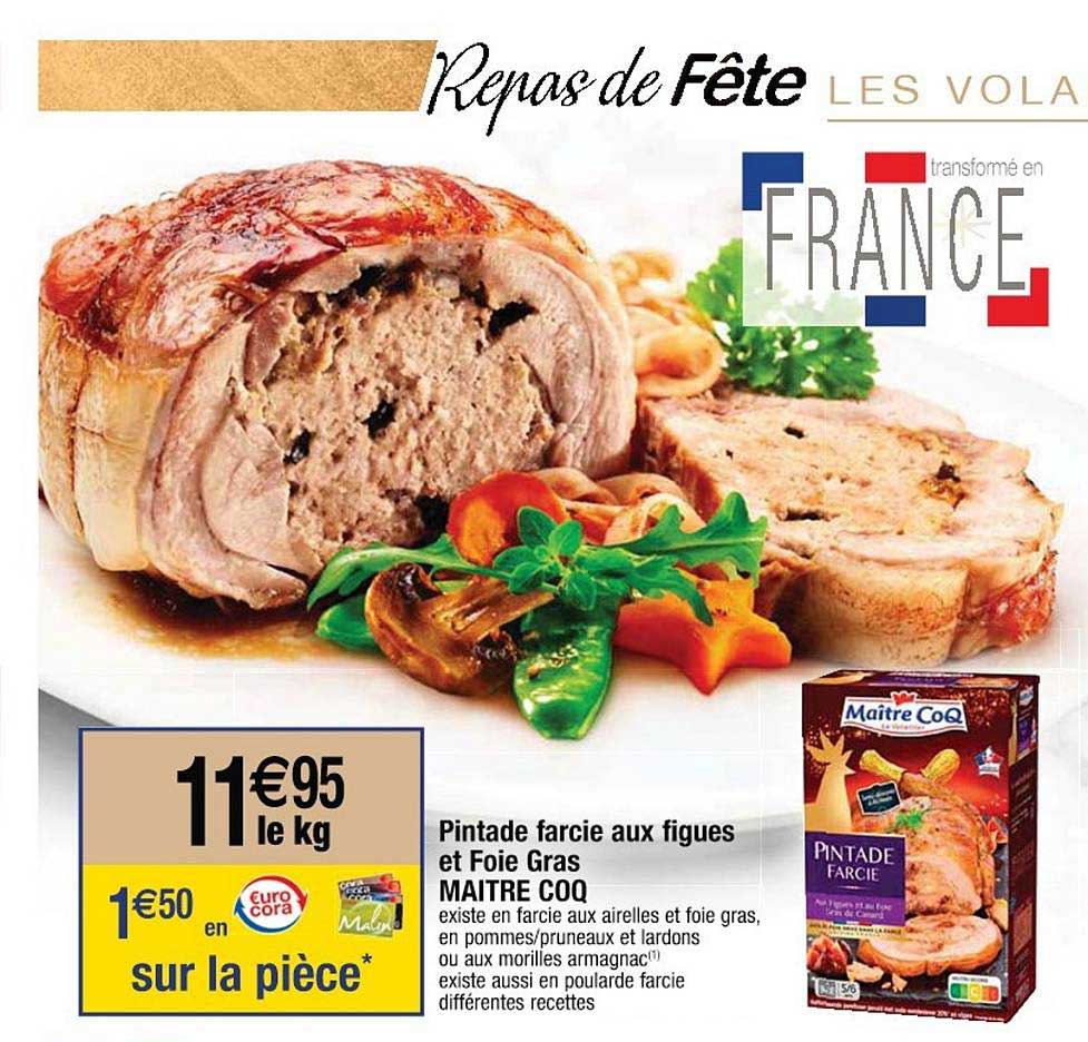 pintade farcie aux figues et foie gras maître coq