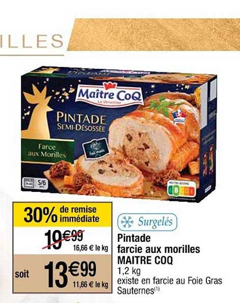 pintade farcie aux morilles maître coq