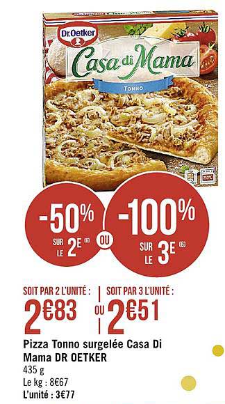 pizza tonno surgelée casa di mama dr oetker