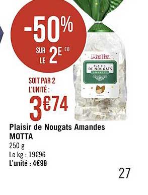 plaisir de nougats amandes motta