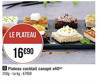 plateau cocktail canapé x40