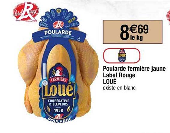 poularde fermière jaune label rouge loué