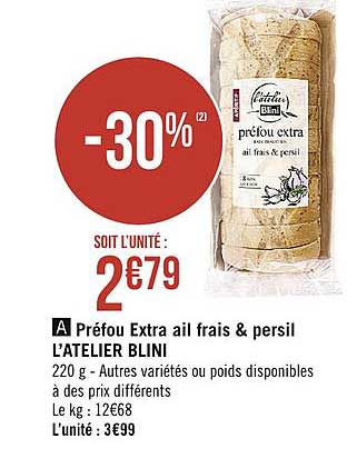 préfou extra ail frais & persil l'atelier blini