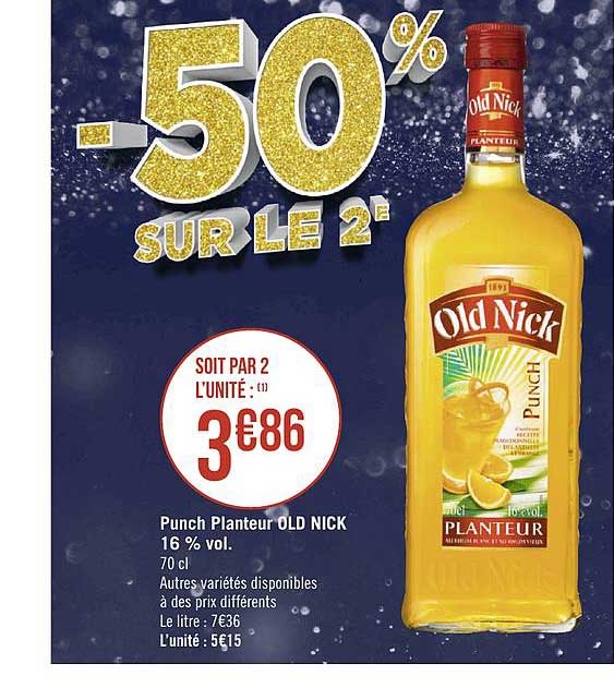 punch planteur old nick 16% vol.