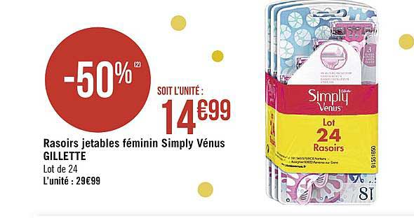 rasoirs jetables féminin simply vénus gillette
