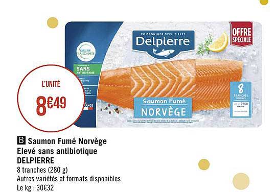 saumon fumé norvège élevé sans antibiotique delpierre