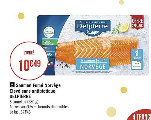 saumon fumé norvège élevé sans antibiotique delpierre