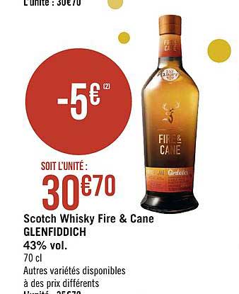 scotch whisky fire & cane glenfiddich 43% vol.