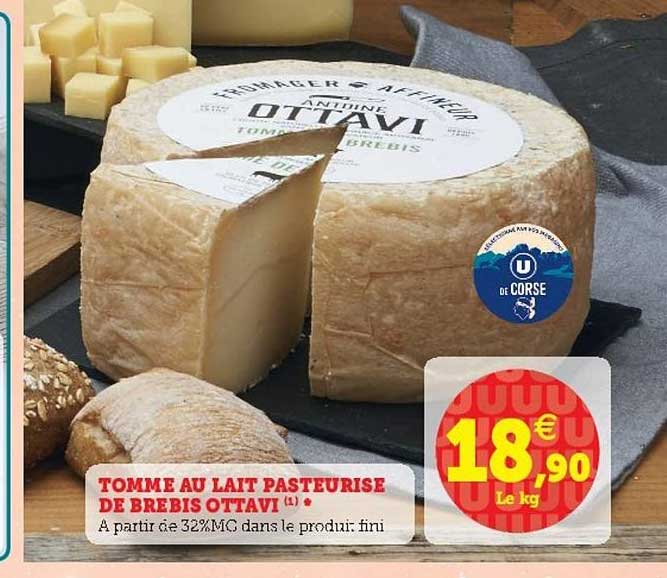 tomme au lait pasteurisé de brebis ottavi