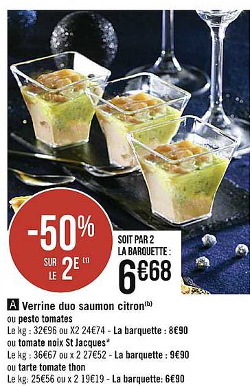 Verrine Duo Saumon Citron Ou Pesto Tomates