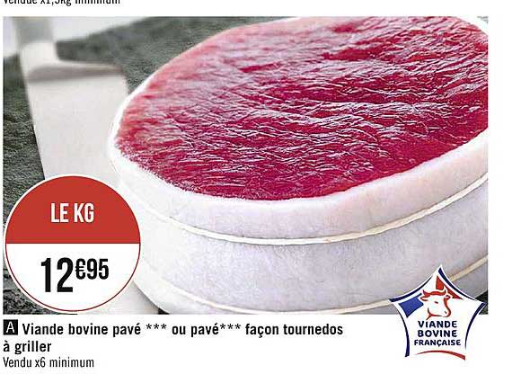 viande bovine pavé ou pavé façon tournedos à griller