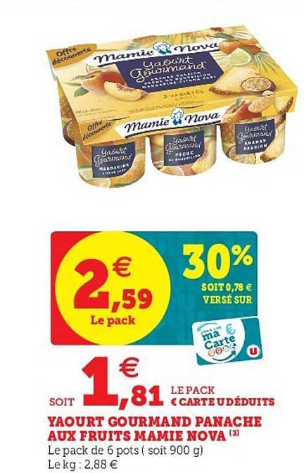 Yaourt Gourmand Panaché Aux Fruits Mamie Nova