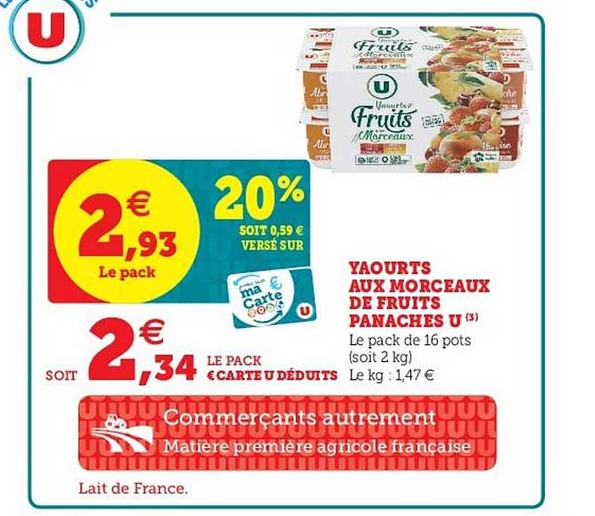 Yaourts Aux Morceaux De Fruits Panaches U