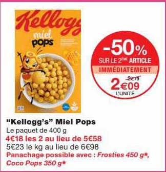 "kellogg's" miel pops
