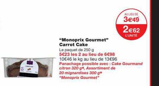 "monoprix Gourmet" Carrot Cake