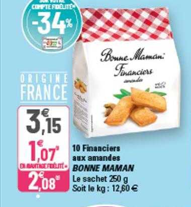 10 financiers aux amandes bonne maman