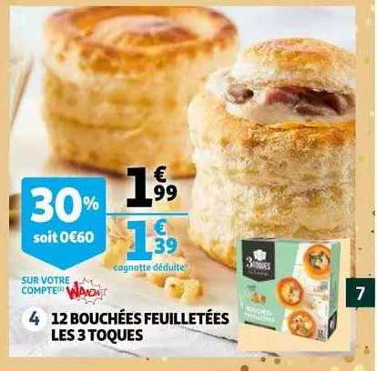 12 bouchées feuilletées les 3 toques