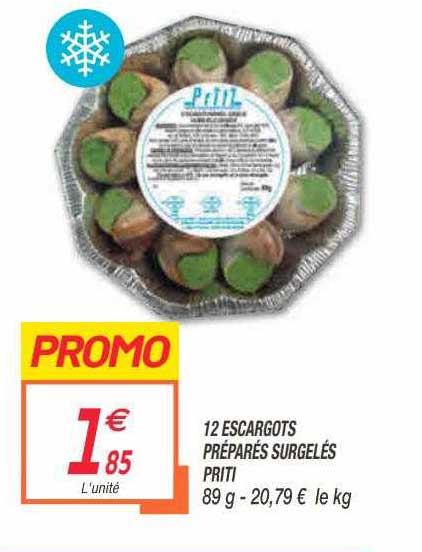 12 Escargots Préparés Surgelés Priti