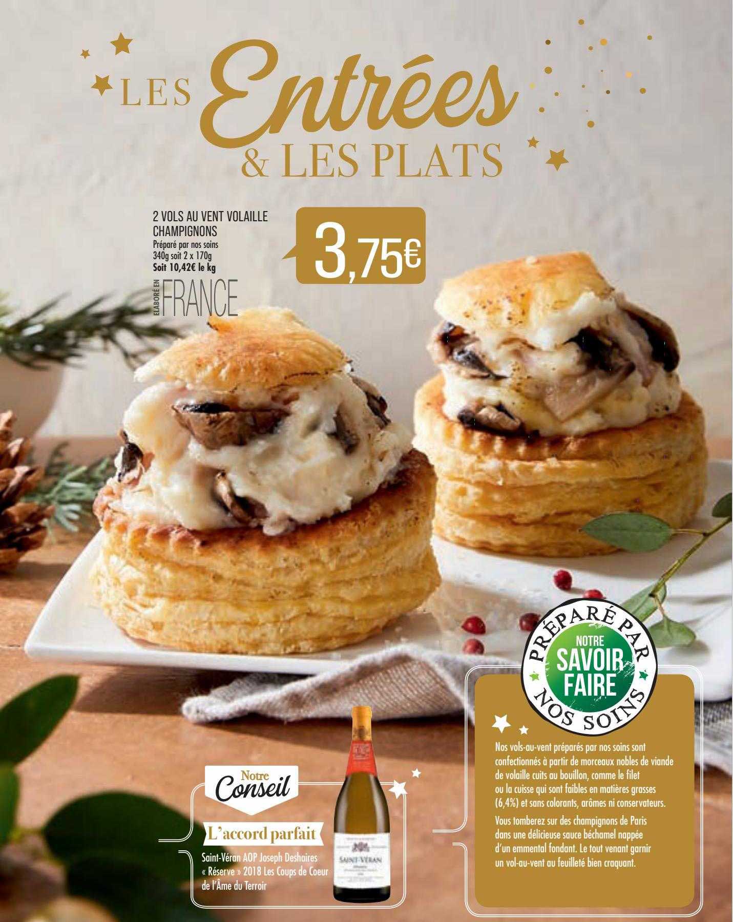 2 vols au vent volaille champignons