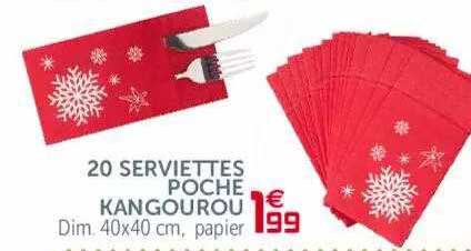 20 serviettes poche kangourou