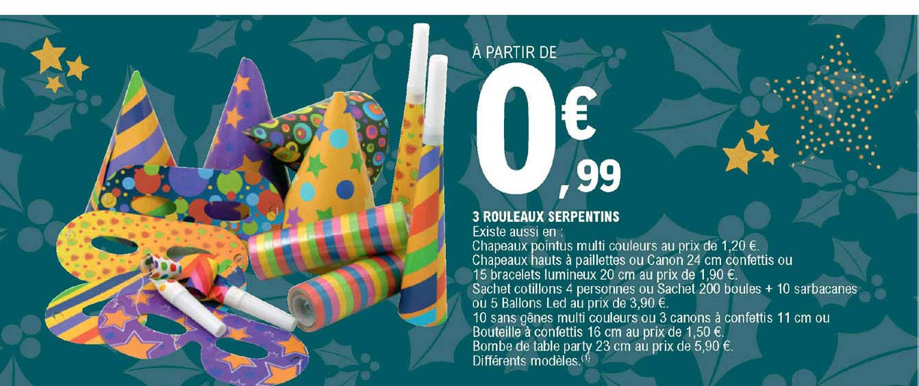 3 rouleaux serpentins